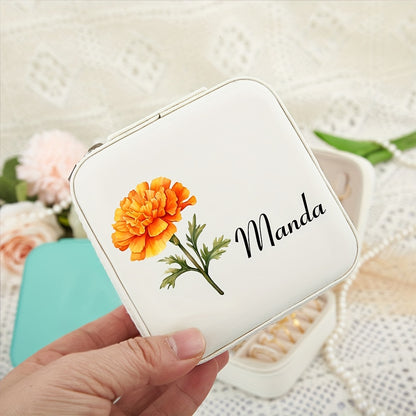 Customizable Name Leather Jewelry Box, gift