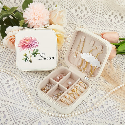 Customizable Name Leather Jewelry Box, gift