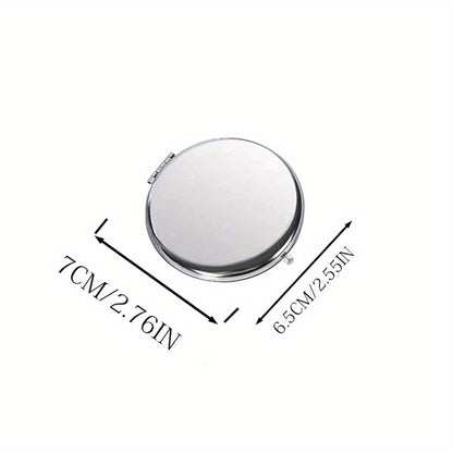 Personalized Customized Small Mirror, Elegant Stainless Steel Makeup Magnifying Mirror