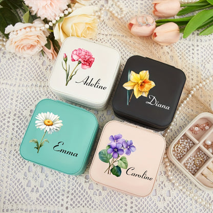 Customizable Name Leather Jewelry Box, gift