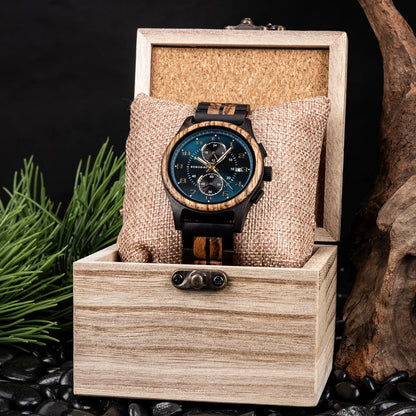 Men's Watch Handcrafted Vintage Stylish Natural Wood Quartz