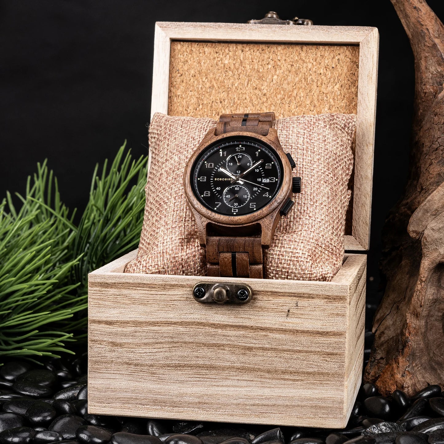 Men's Watch Handcrafted Vintage Stylish Natural Wood Quartz