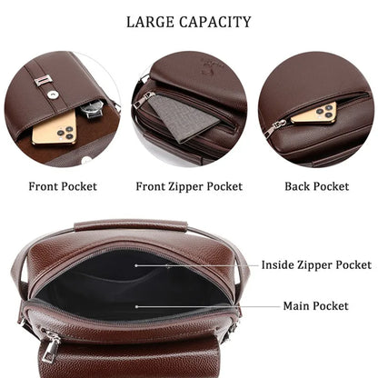 Men's Genuine Leather Crossbody Shoulder Bags