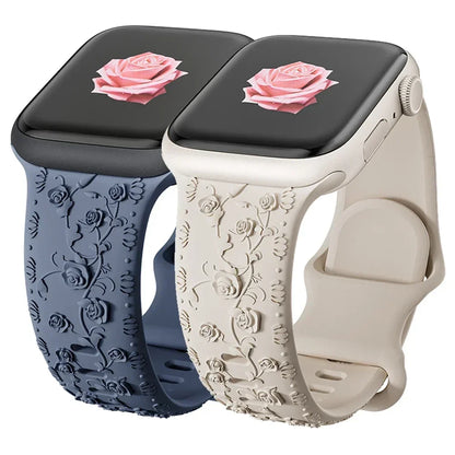 Floral Engraved Strap For Apple Watch