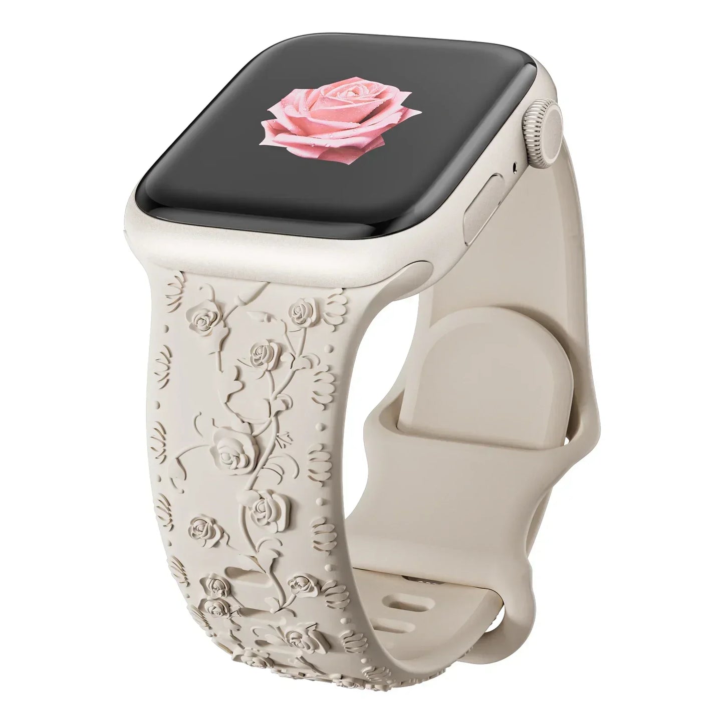 Floral Engraved Strap For Apple Watch