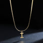 A gold-plated, stainless steel necklace, with the initials from A to Z.