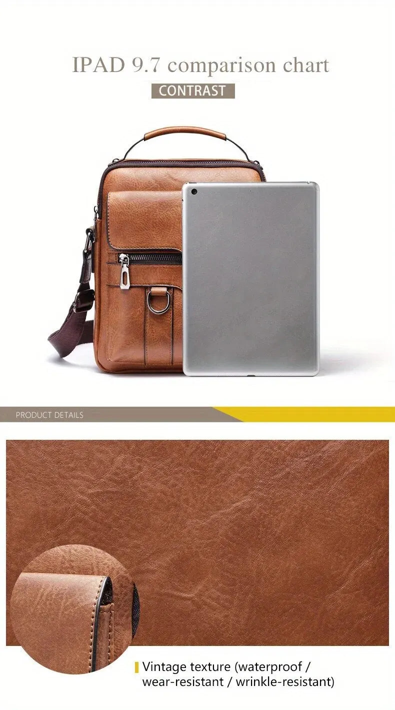 Men Shoulder Bag for 9.7" iPad , PU Leather