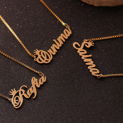 Personalised  Name Necklace with Box Chain  Custom Name