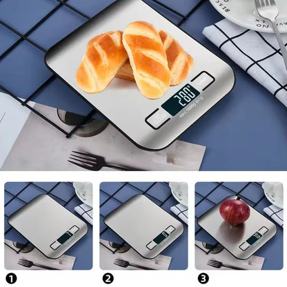 Digital Kitchen Scale LED Display 5kg/1g Stainless Steel