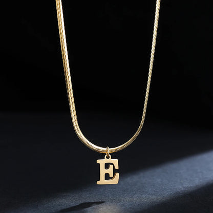 A gold-plated, stainless steel necklace, with the initials from A to Z.