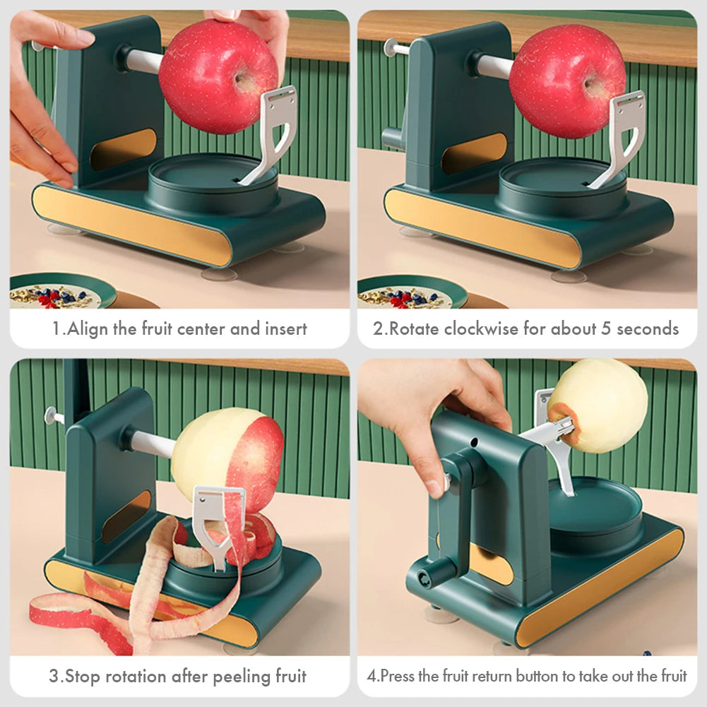 Hand-cranked Fruit Peeler With Apple Slicer Corer Cutter