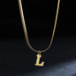 A gold-plated, stainless steel necklace, with the initials from A to Z.