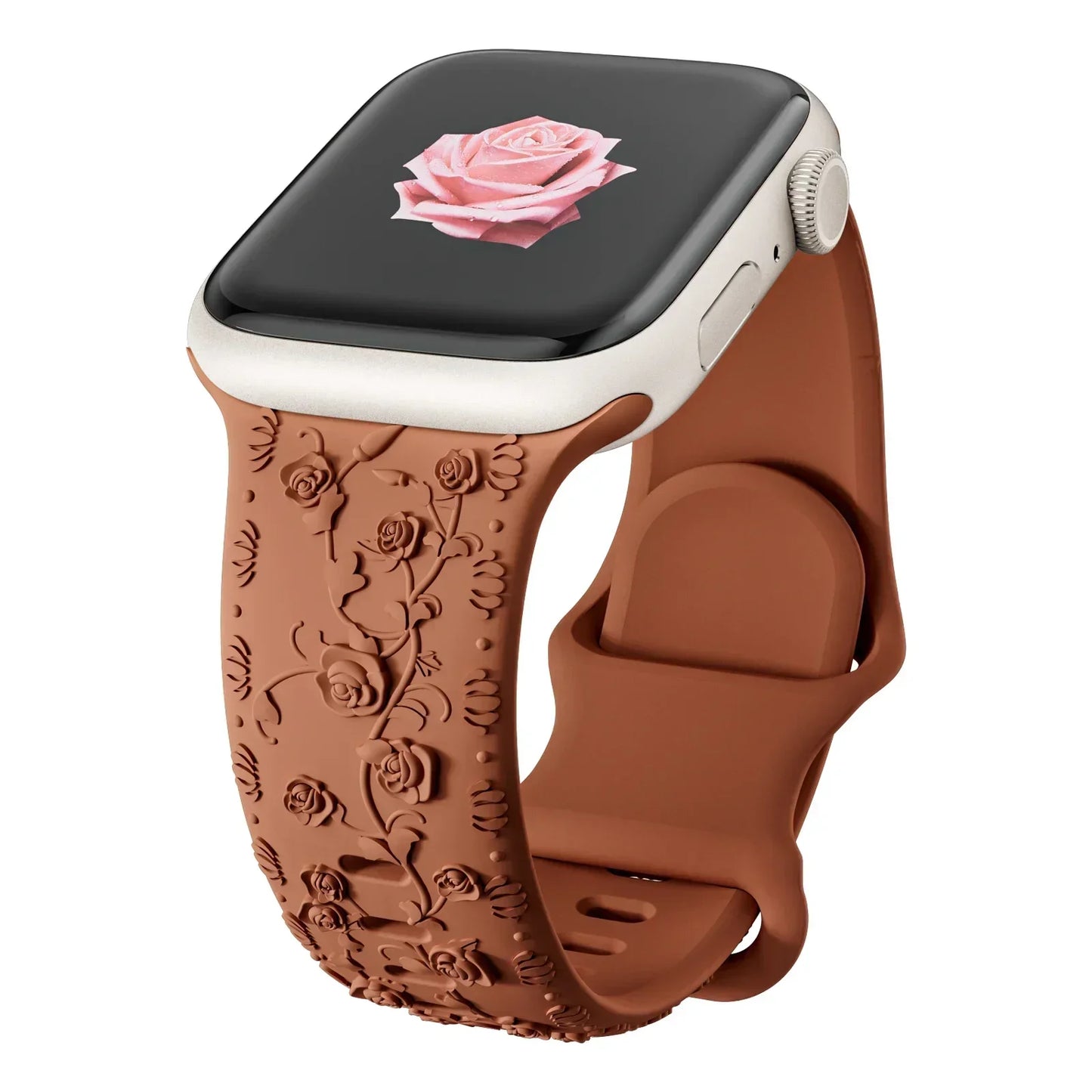 Floral Engraved Strap For Apple Watch