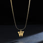 A gold-plated, stainless steel necklace, with the initials from A to Z.