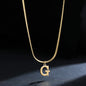 A gold-plated, stainless steel necklace, with the initials from A to Z.