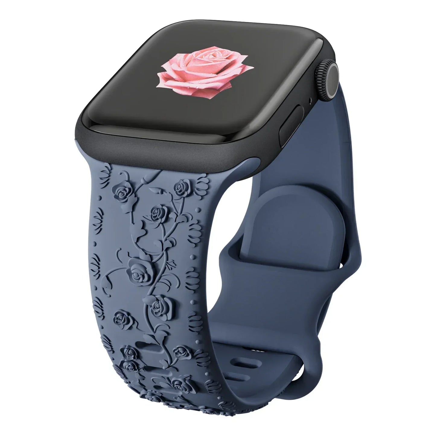 Floral Engraved Strap For Apple Watch