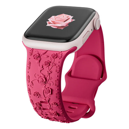 Floral Engraved Strap For Apple Watch