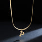 A gold-plated, stainless steel necklace, with the initials from A to Z.