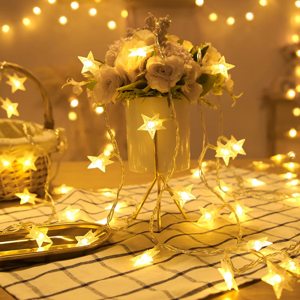 LED Outdoor Star String Lights