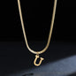 A gold-plated, stainless steel necklace, with the initials from A to Z.