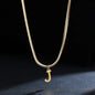 A gold-plated, stainless steel necklace, with the initials from A to Z.