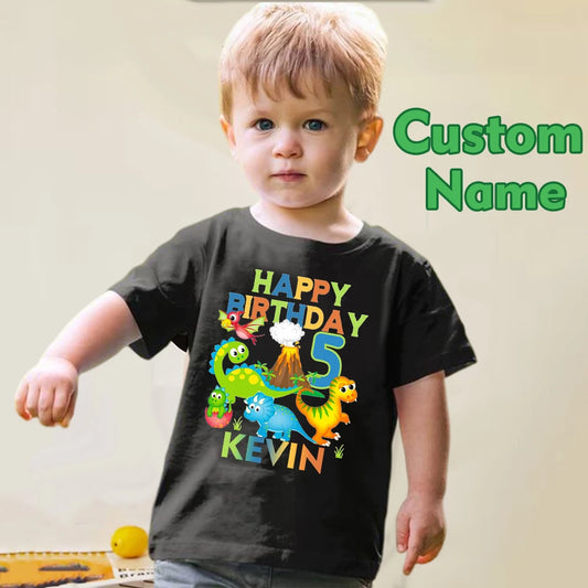 T-Shirt Children Happy Birthday  Boys Girls, Personalized Custom Name