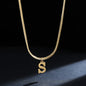 A gold-plated, stainless steel necklace, with the initials from A to Z.