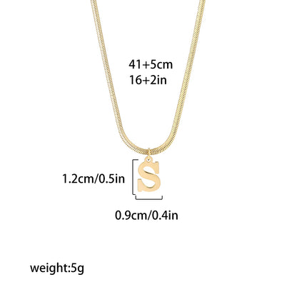 A gold-plated, stainless steel necklace, with the initials from A to Z.