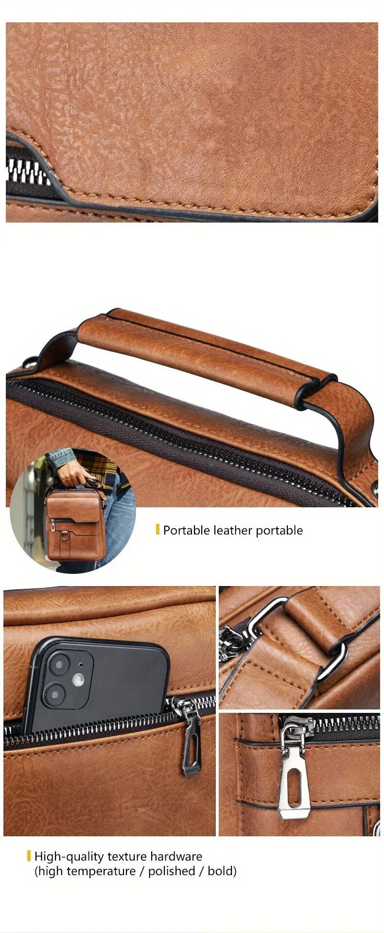 Men Shoulder Bag for 9.7" iPad , PU Leather