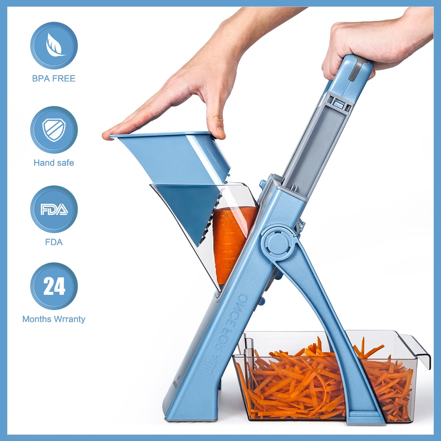 Mandoline Slicer, ONCE FOR ALL. Vegetable Slicer