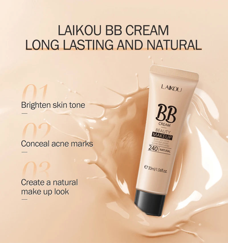 BB Cream  Whitening Brighten Face Foundation 18 Hours Long Lasting, Korean Cosmetics