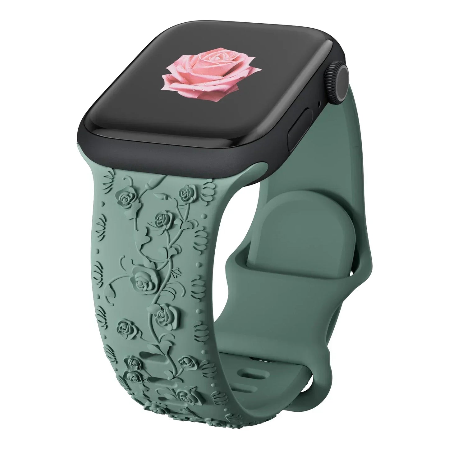 Floral Engraved Strap For Apple Watch