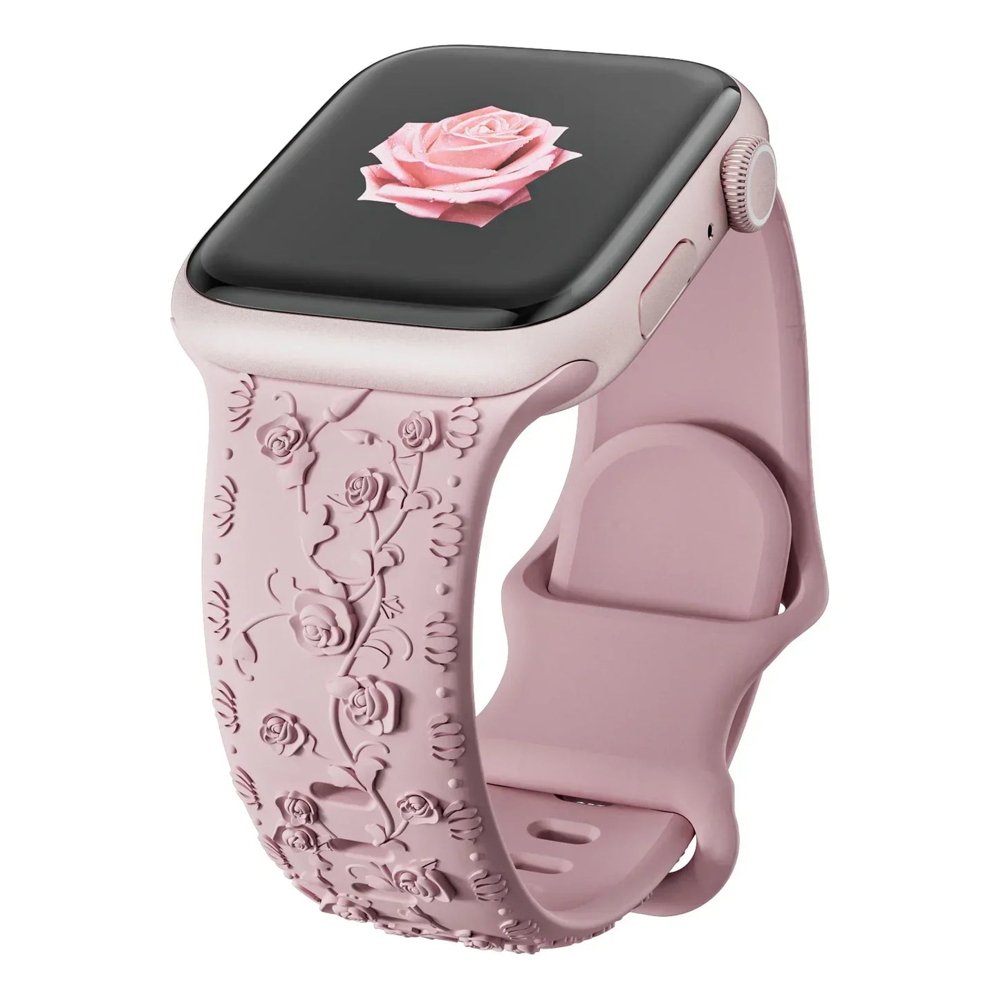 Floral Engraved Strap For Apple Watch