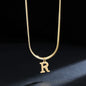 A gold-plated, stainless steel necklace, with the initials from A to Z.