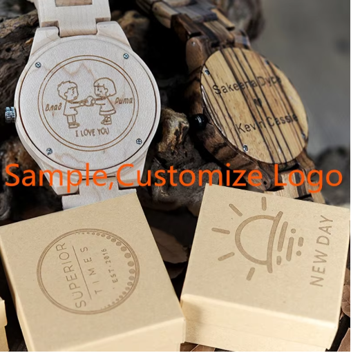 Men's Wooden Wristwatches Luminous Handle, In Gift Box