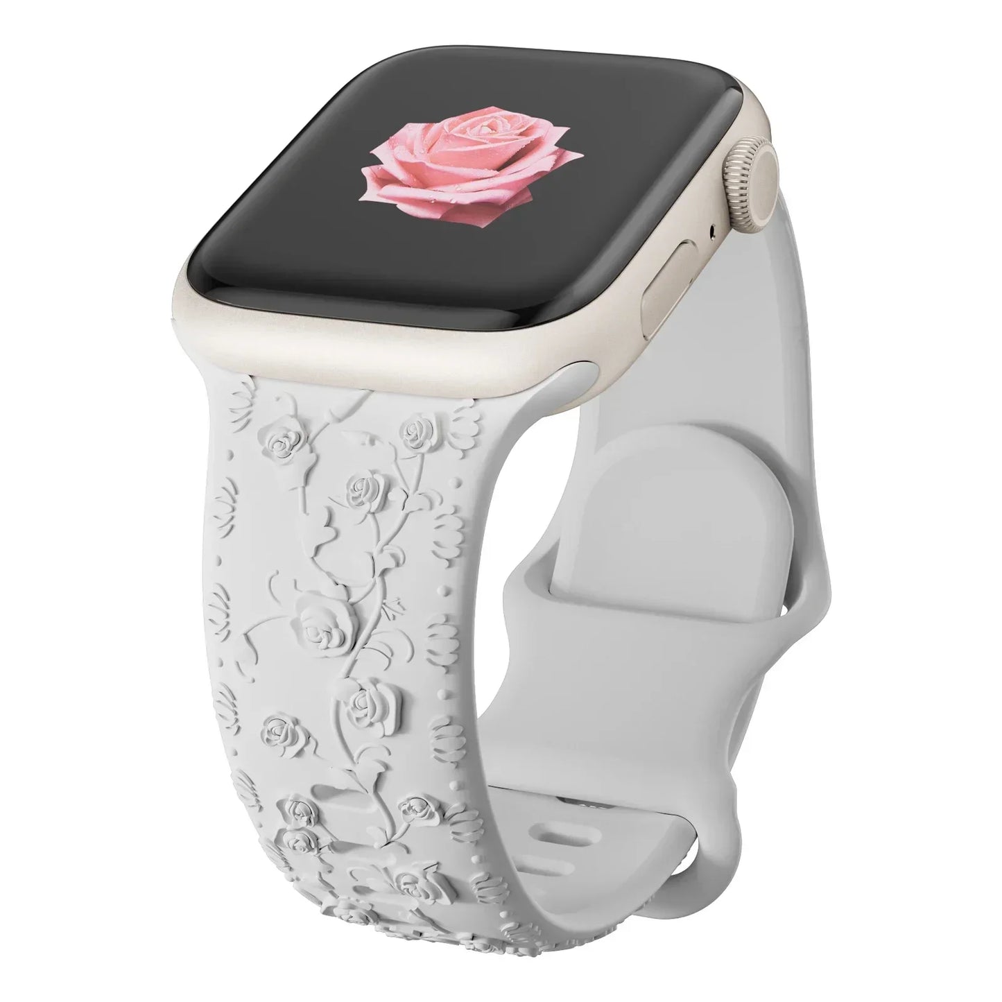 Floral Engraved Strap For Apple Watch