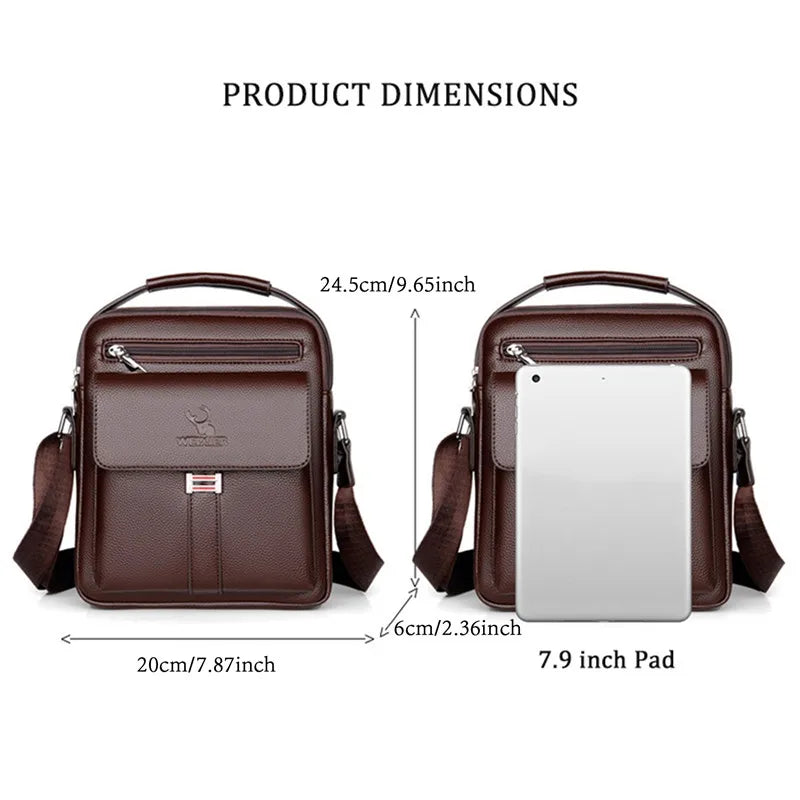 Men's Genuine Leather Crossbody Shoulder Bags