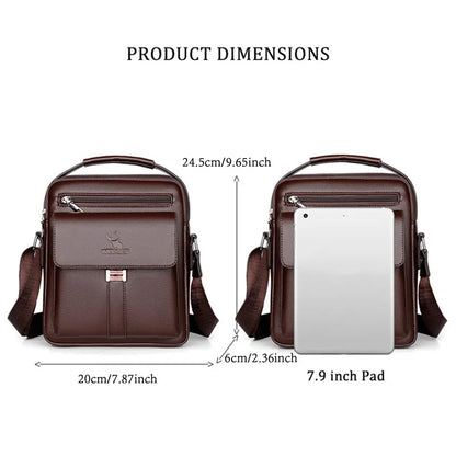 Men's Genuine Leather Crossbody Shoulder Bags