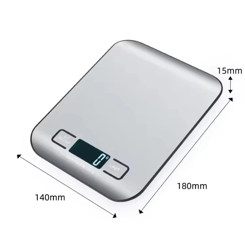 Digital Kitchen Scale LED Display 5kg/1g Stainless Steel