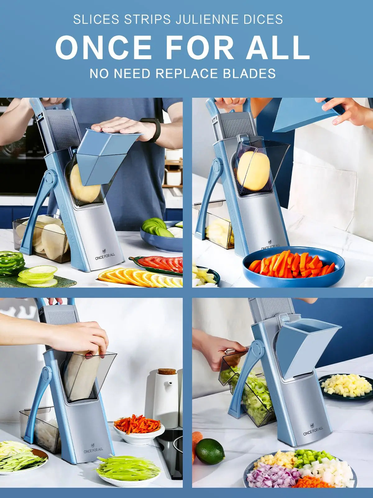 Mandoline Slicer, ONCE FOR ALL. Vegetable Slicer