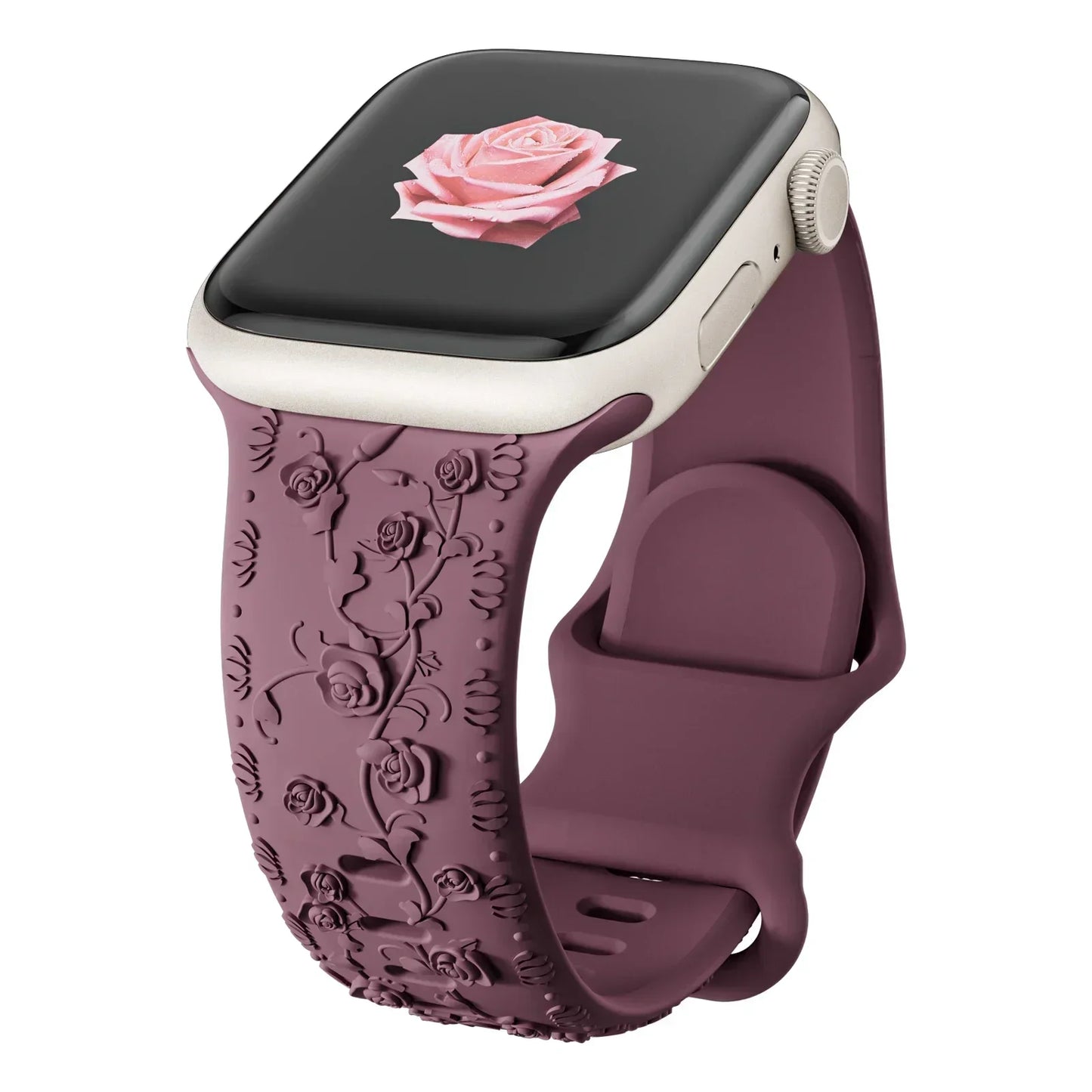 Floral Engraved Strap For Apple Watch