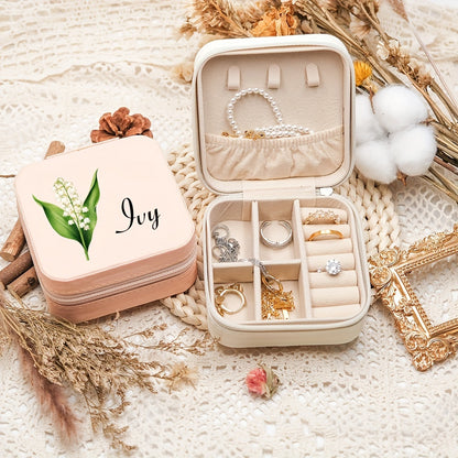 Customizable Name Leather Jewelry Box, gift