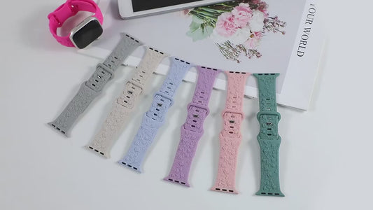 Floral Engraved Strap For Apple Watch